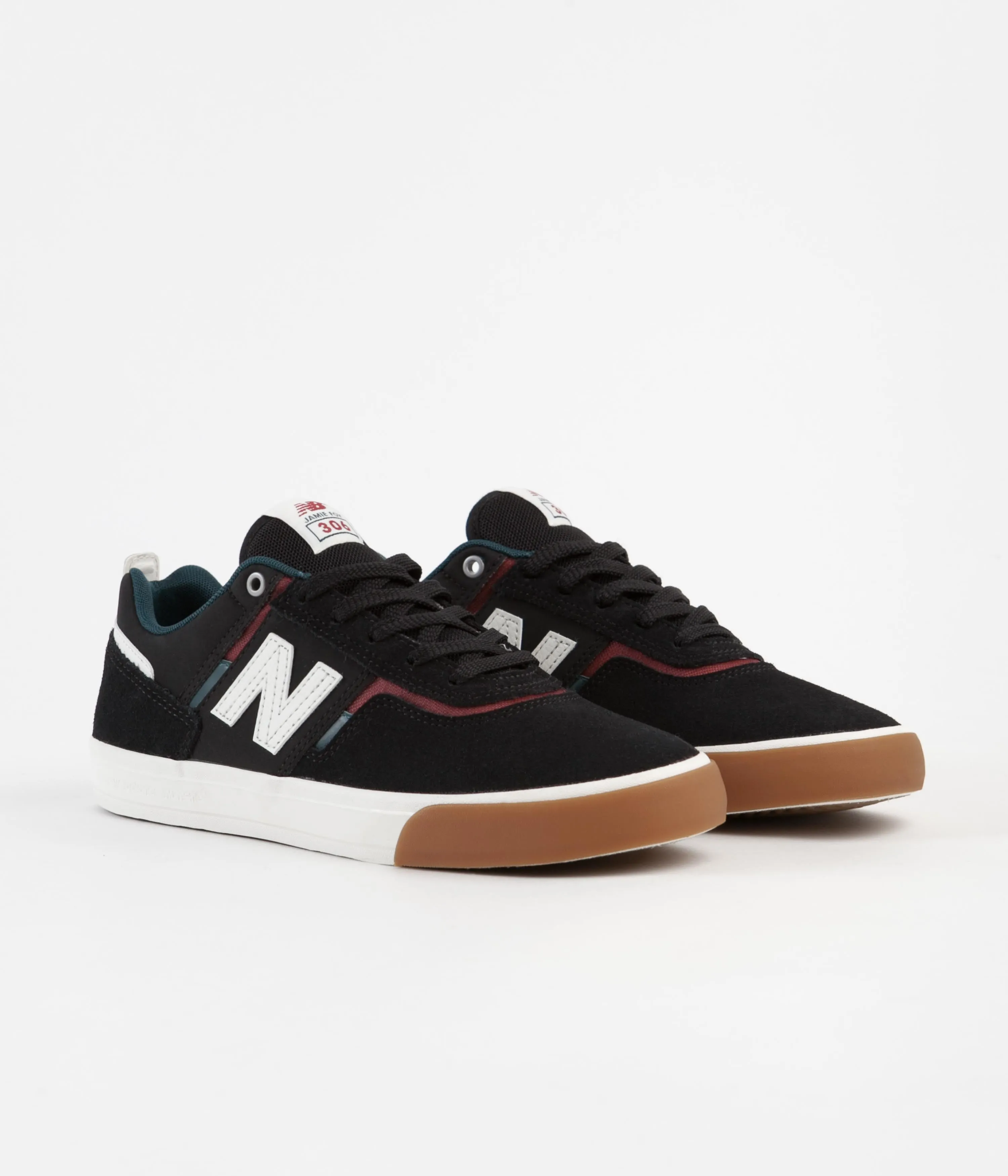 New Balance Numeric 306 Jamie Foy Shoes - Black / White / Gum