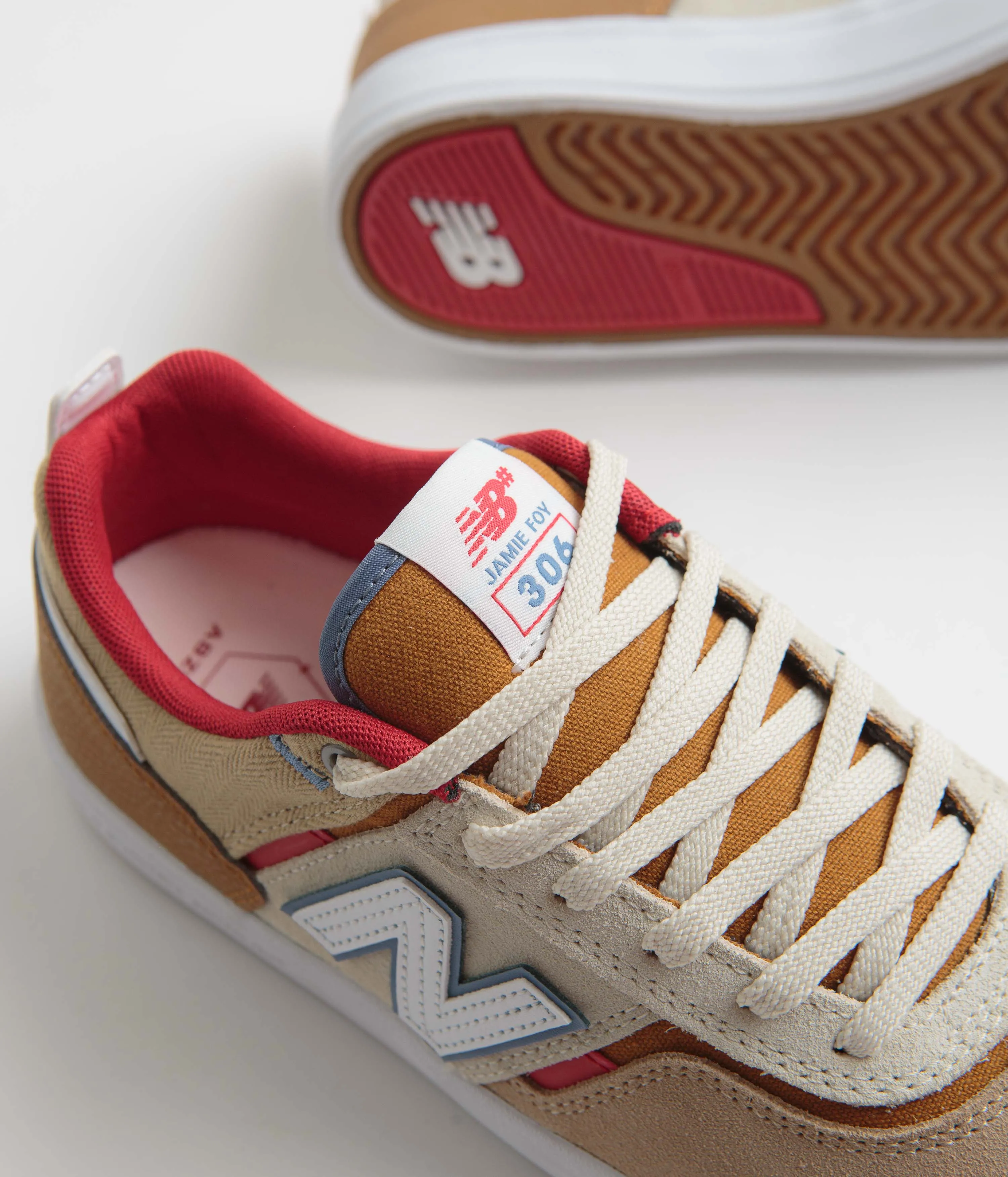 New Balance Numeric 306 Jamie Foy Shoes - Tan / Red