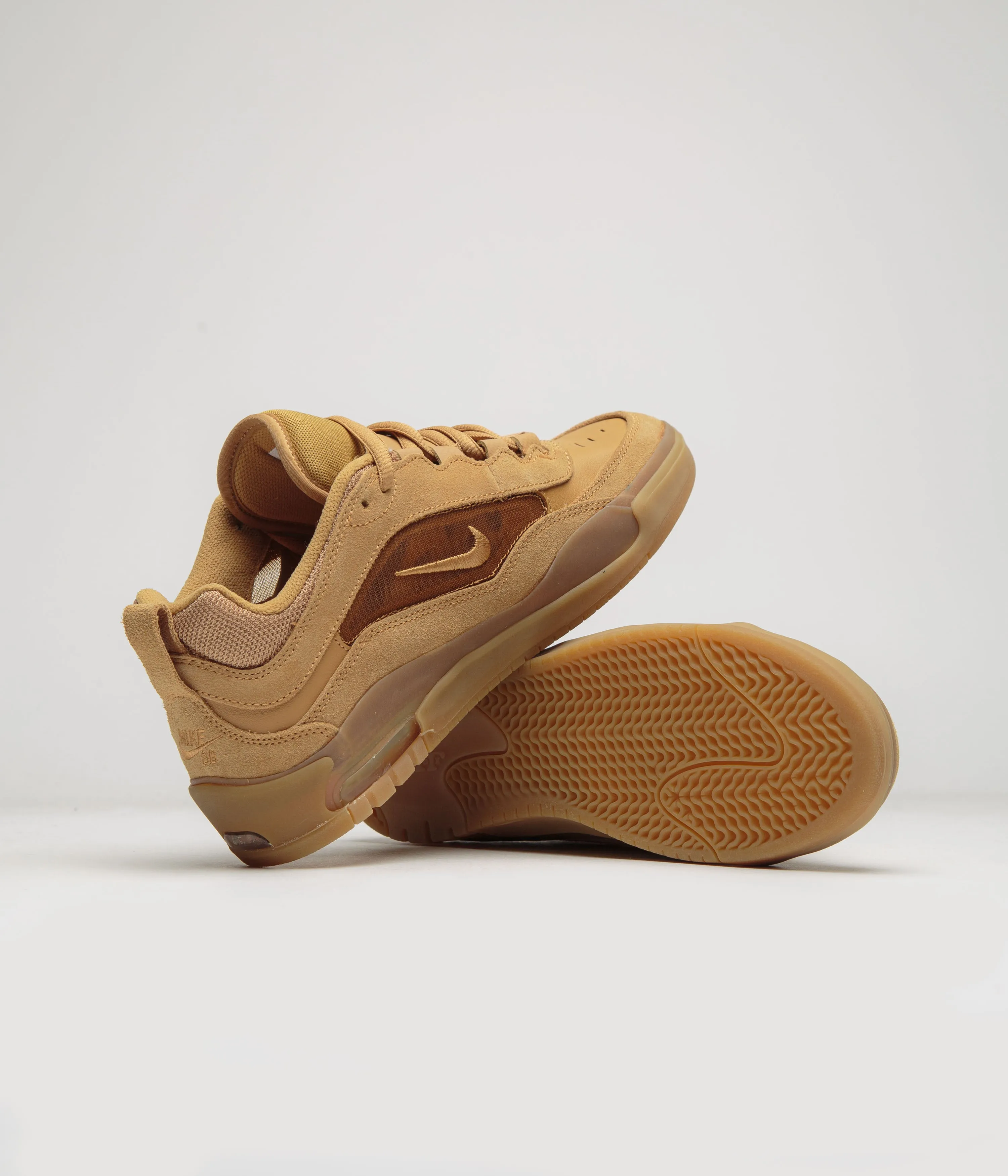Nike SB Air Max Ishod Shoes - Flax / Wheat - Flax - Safety Orange