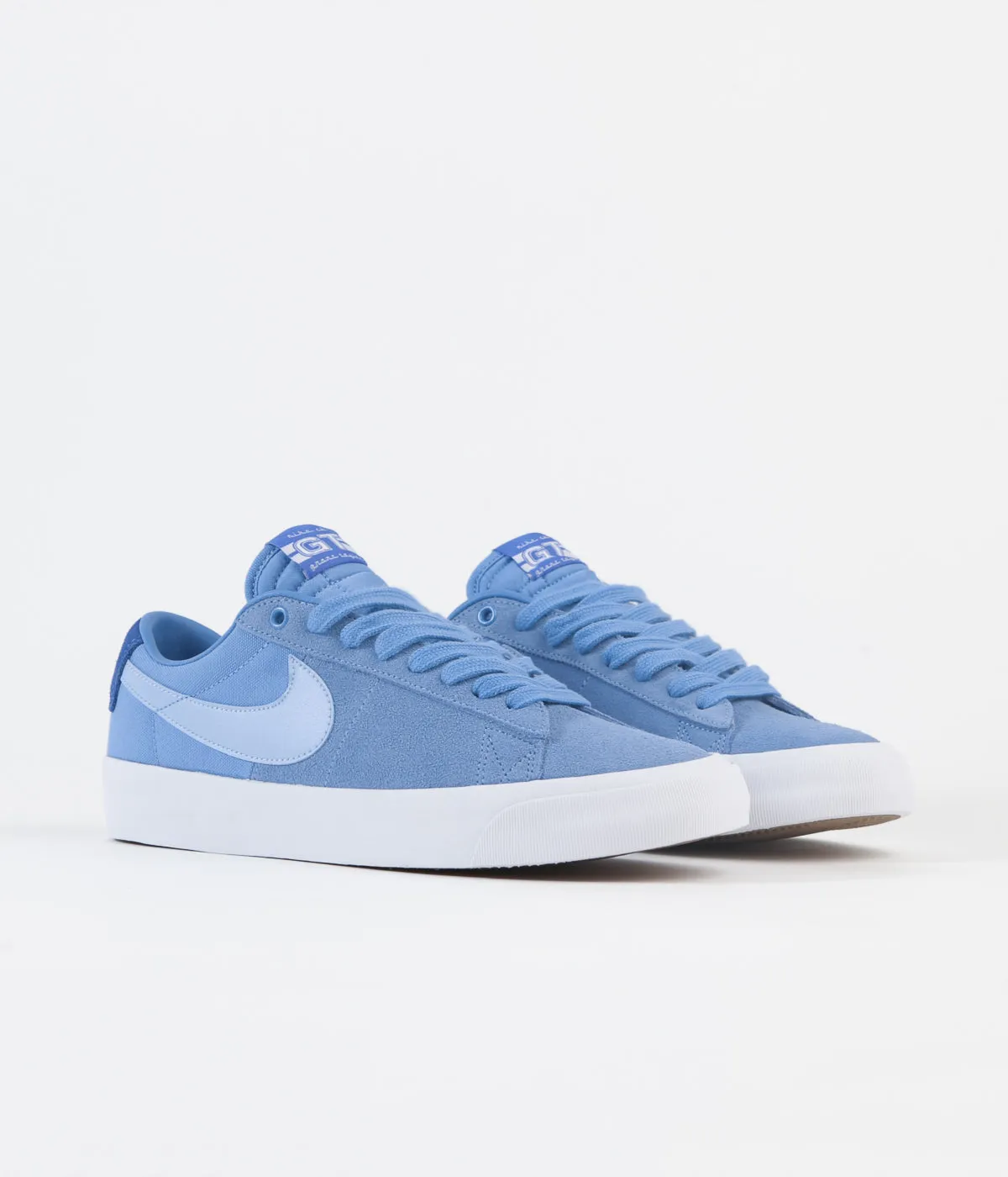 Nike SB Blazer Low Pro GT Shoes - Coast / Psychic Blue - Signal Blue - White
