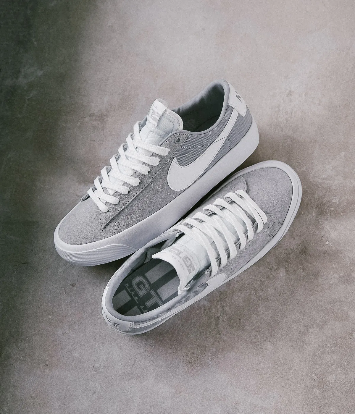 Nike SB Blazer Low Pro GT Shoes - Wolf Grey / White - Wolf Grey - White