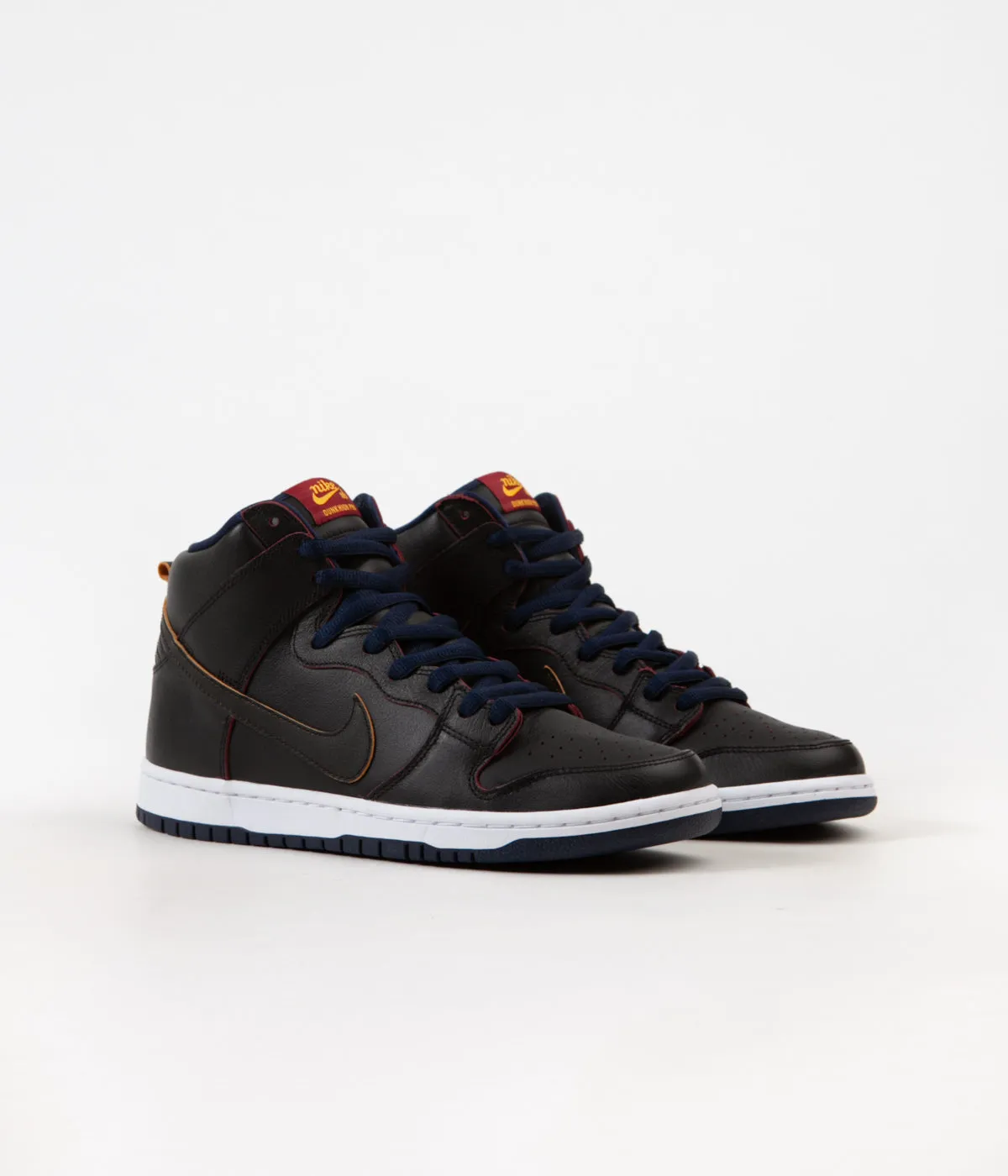 Nike SB Dunk High Pro NBA Shoes - Black/ Black - College Navy - Team Red