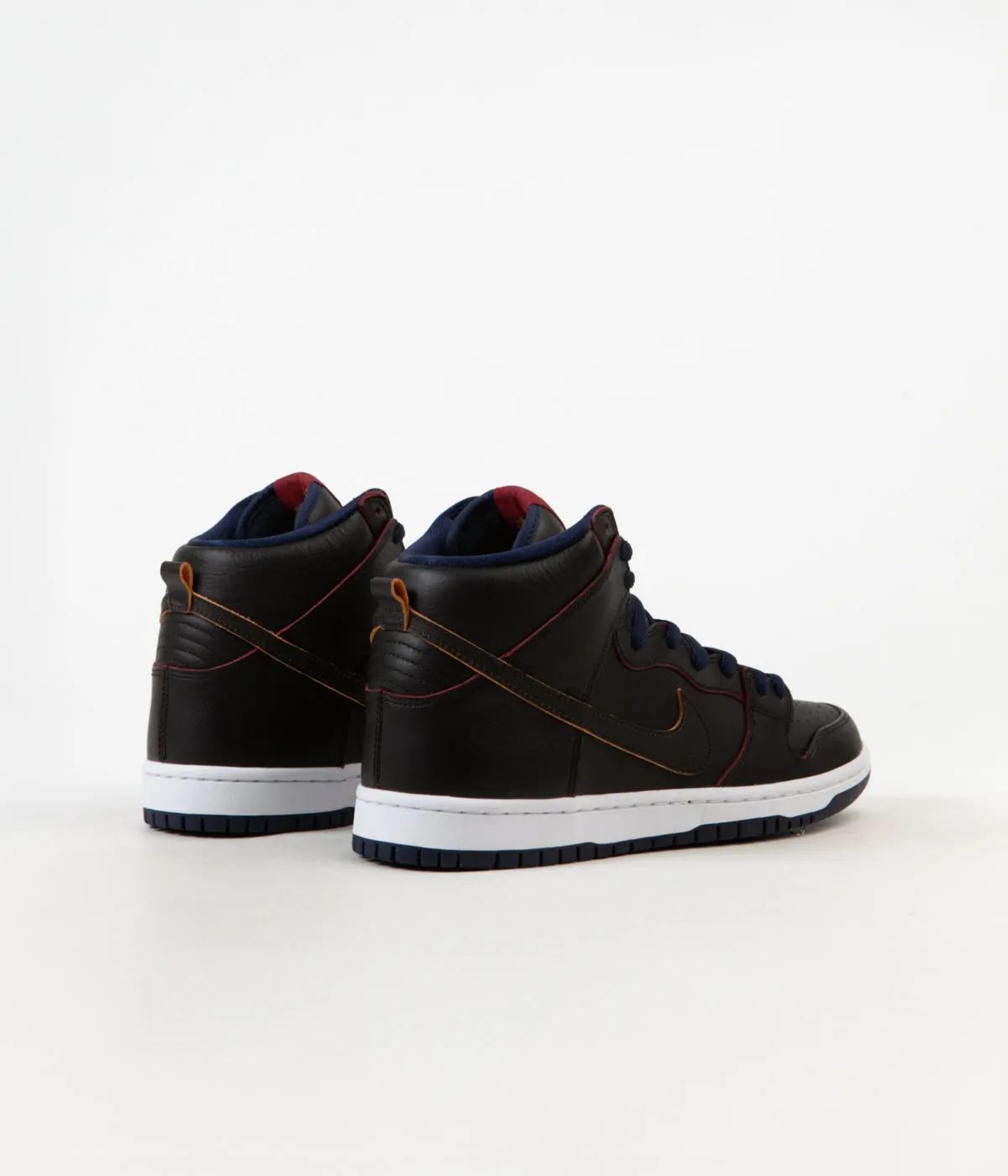 Nike SB Dunk High Pro NBA Shoes - Black/ Black - College Navy - Team Red
