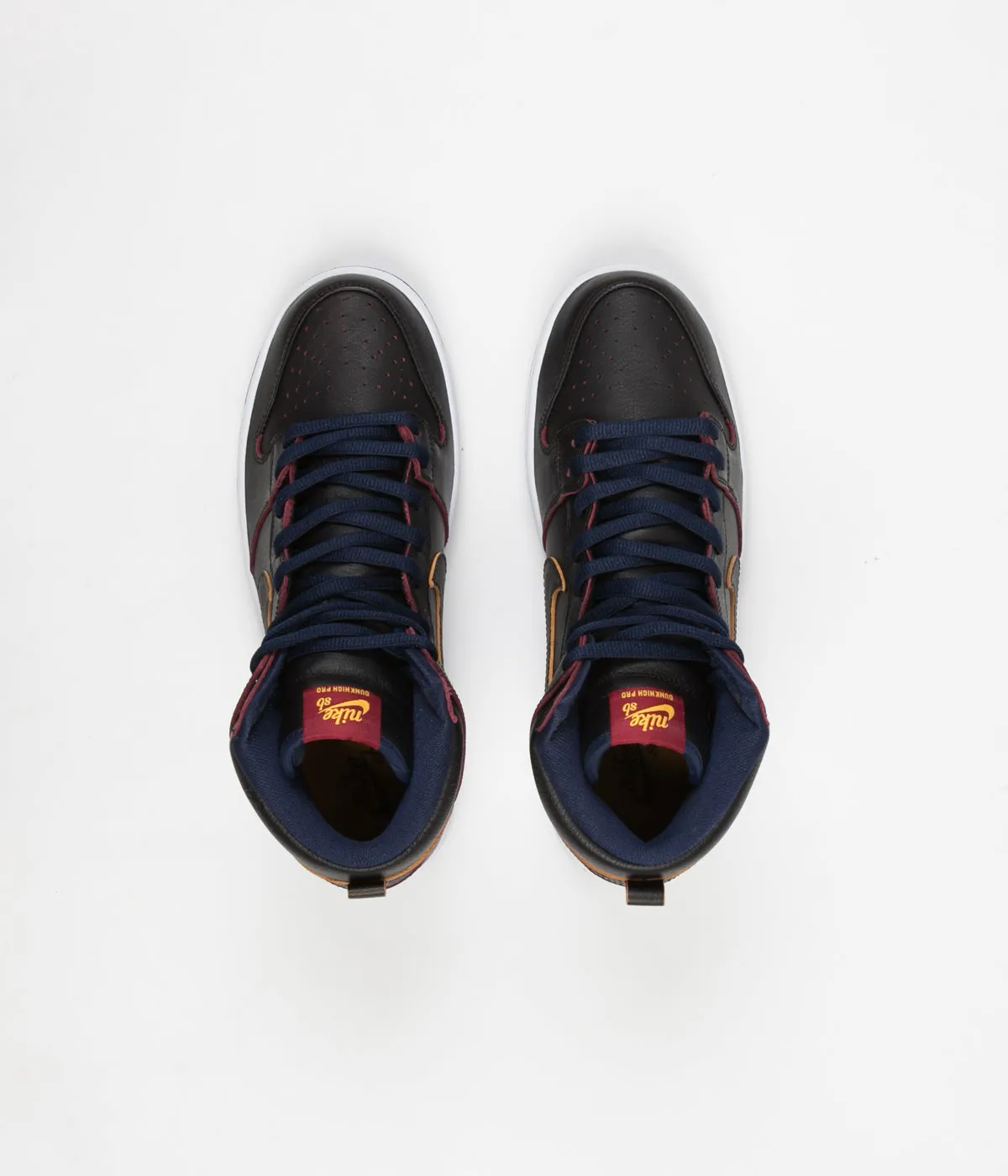Nike SB Dunk High Pro NBA Shoes - Black/ Black - College Navy - Team Red