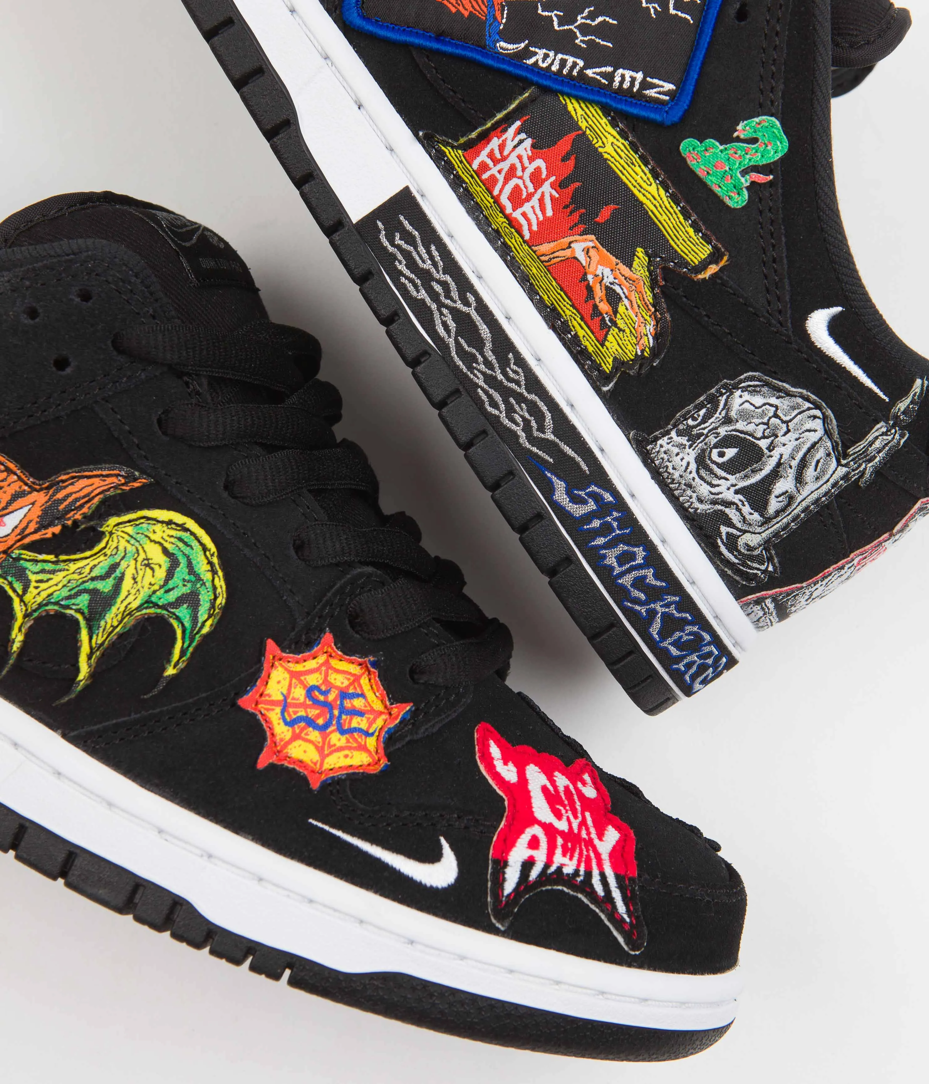 Nike SB x Neckface Dunk Low Pro Shoes - Black / White - Multicolour