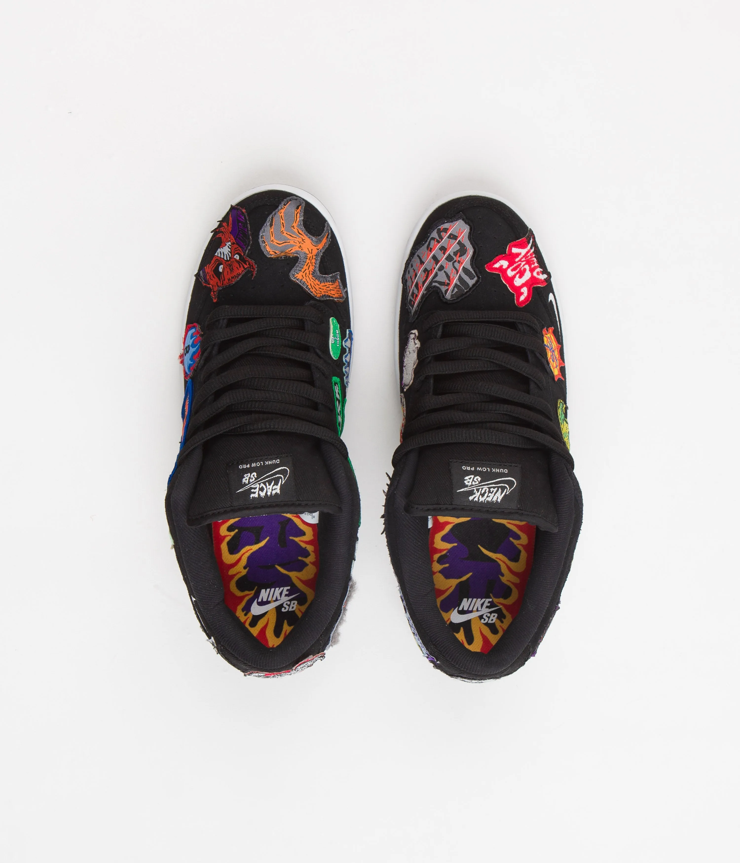 Nike SB x Neckface Dunk Low Pro Shoes - Black / White - Multicolour