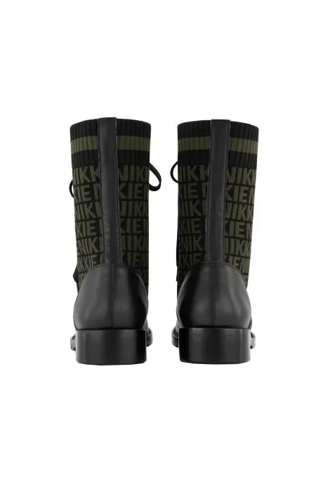 NIKKIE veterboots met fijngebreide stof