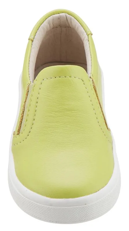 Old Soles Boy's & Girl's 6010 Dressy Hoff Lima Green Leather Slip On Sneaker Shoe