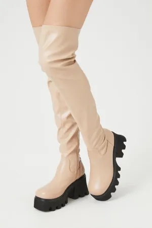 Over-the-Knee Lug-Sole Boots