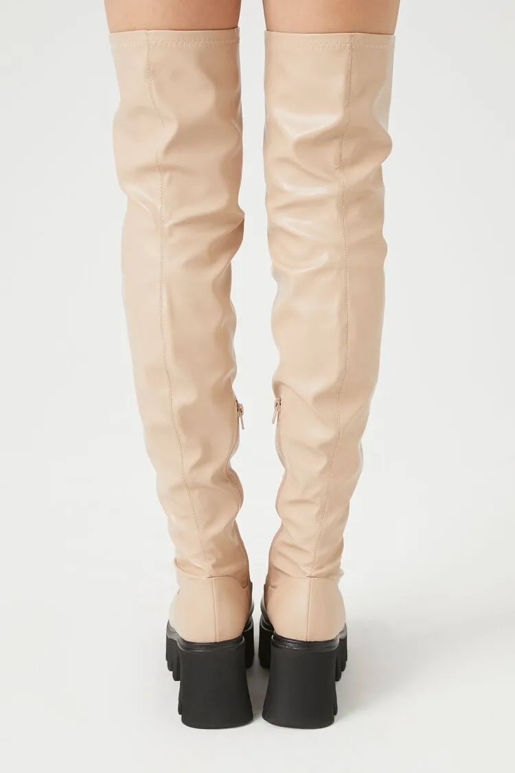 Over-the-Knee Lug-Sole Boots