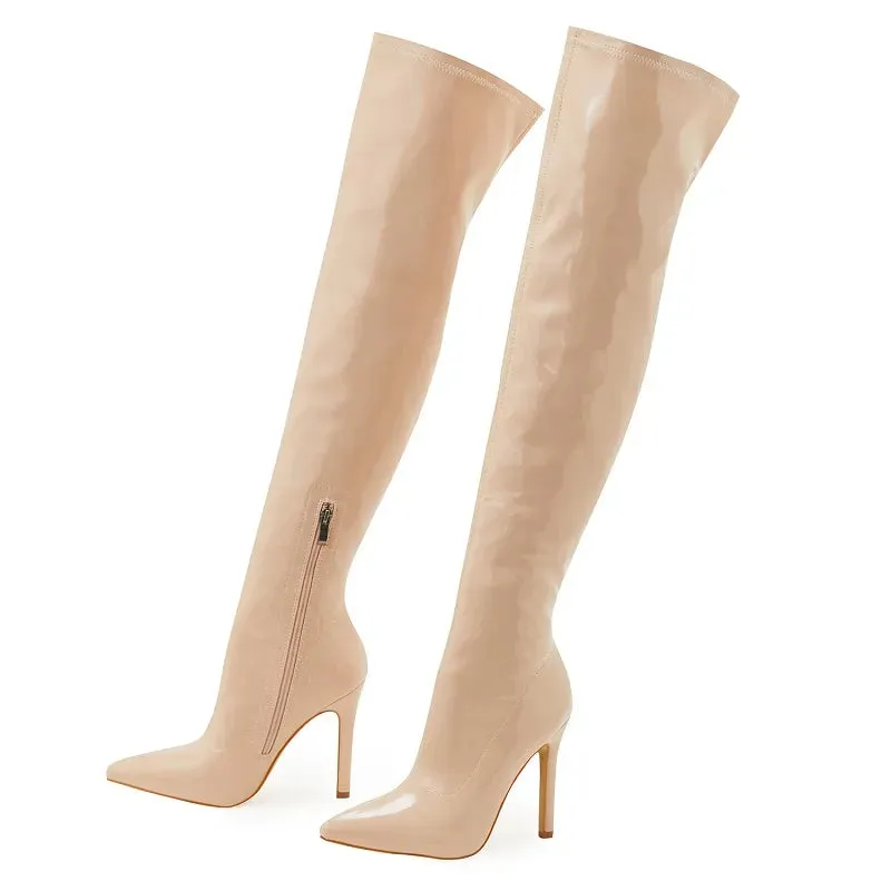 Patent Leather Over the Knee Boots