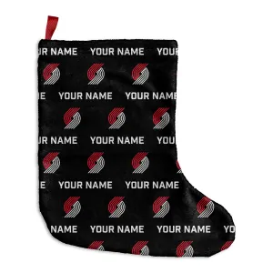 Personalized Portland Trail Blazers Pattern Christmas Stocking - 9"x16"
