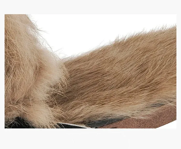 Pre Order:  Faux Fur Suede Flat Mules
