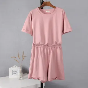 Prescilla - Loses T-Shirt Und Shorts Set