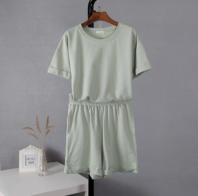 Prescilla - Loses T-Shirt Und Shorts Set