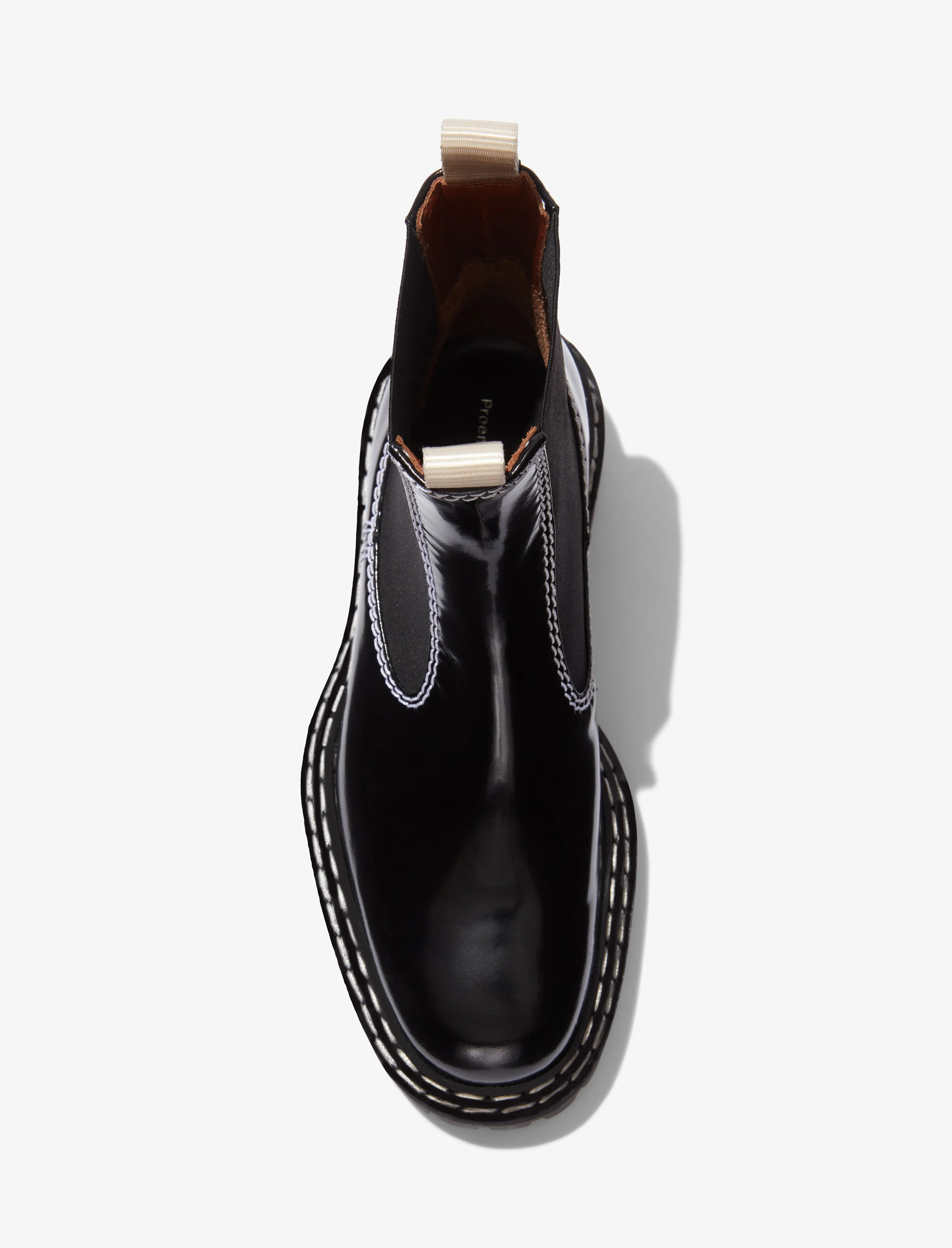 Proenza Schouler Lug Sole Chelsea Boots in Spazzolato Leather - Black