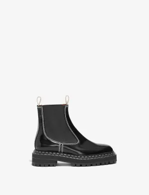 Proenza Schouler Lug Sole Chelsea Boots in Spazzolato Leather - Black