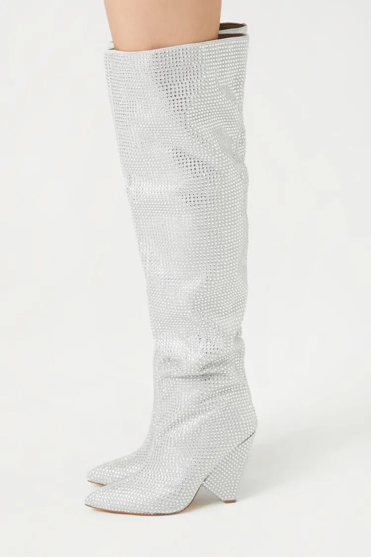 Rhinestone Over-the-Knee Boots