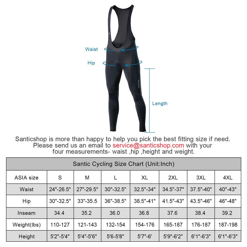 Santic Carl Grey Men Cycling Bib Long Pants