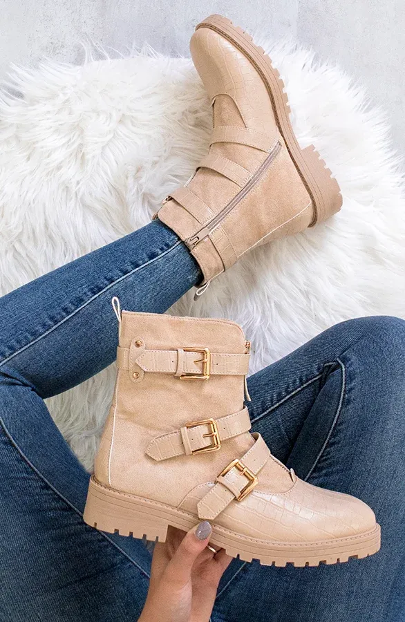 Snake Boots Deluxe Beige