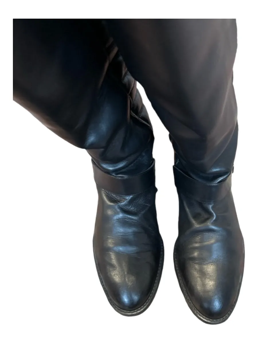 Stuart Weitzman Shoe Size 9.5 Black Leather Matelasse Knee High Boots