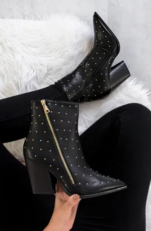 Studs Boots Zwart Goud