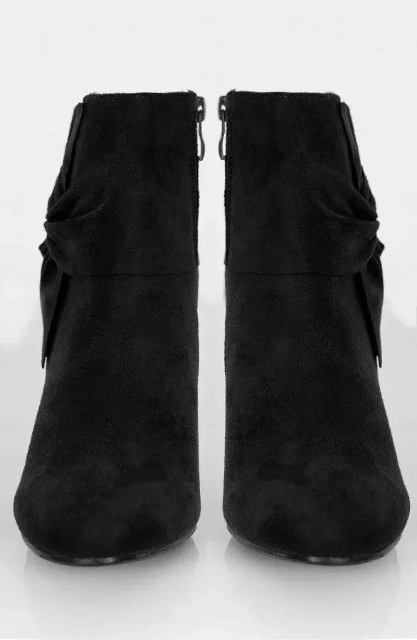 Suede Strik Boots Zwart