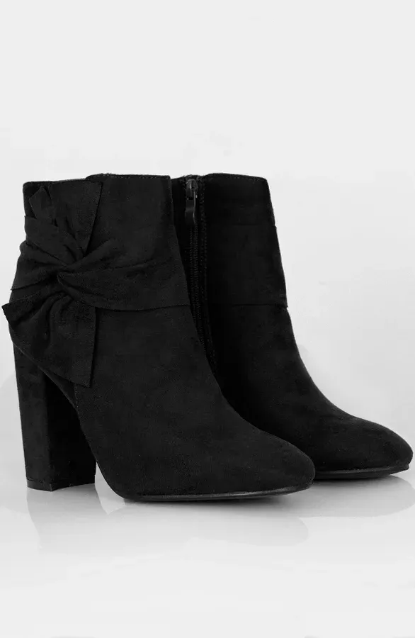 Suede Strik Boots Zwart