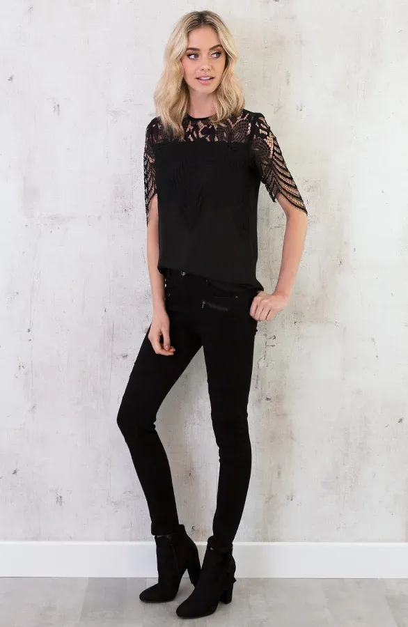 Suede Strik Boots Zwart