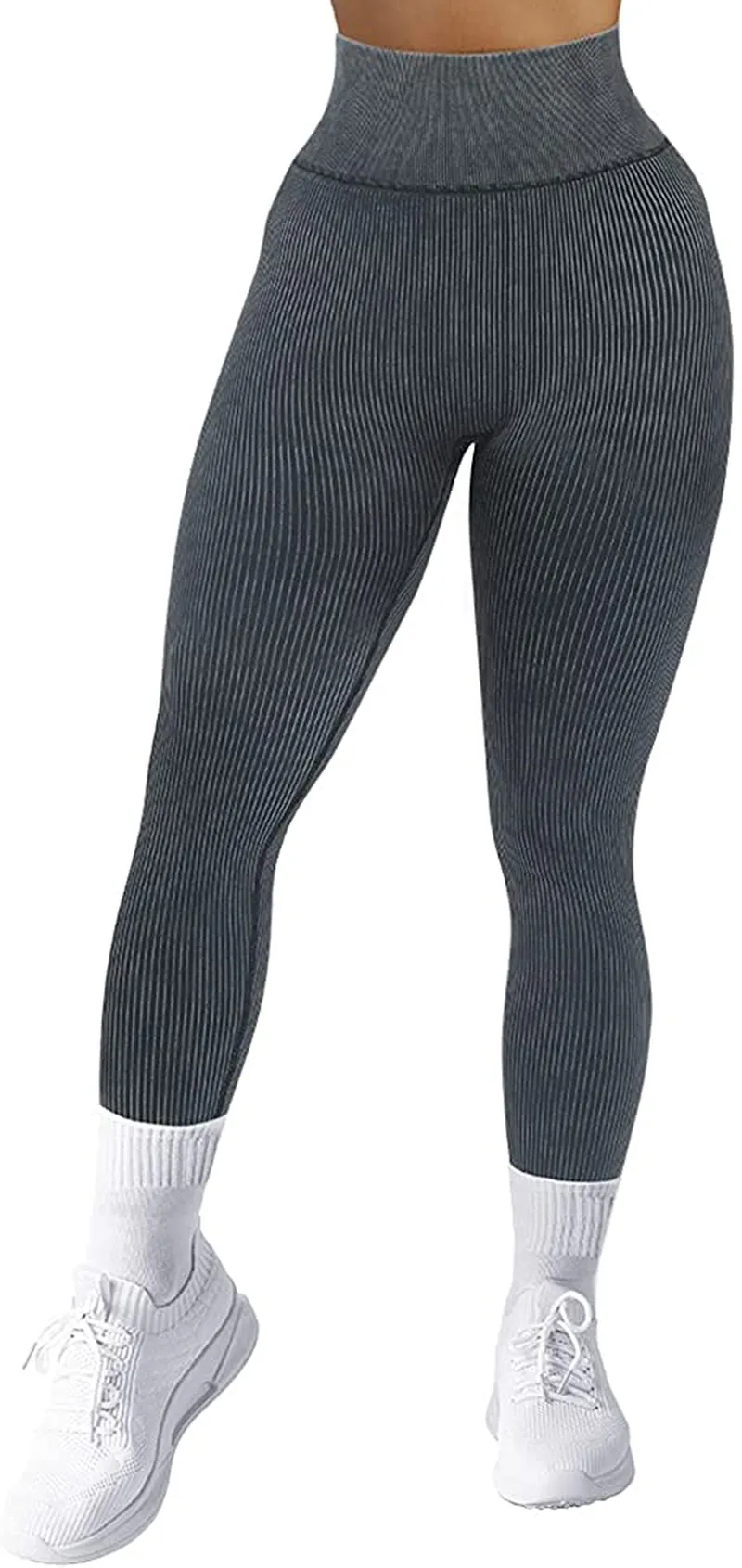 SUUKSESS Women Ribbed Seamless Leggings High Waisted Workout Gym Yoga Pants