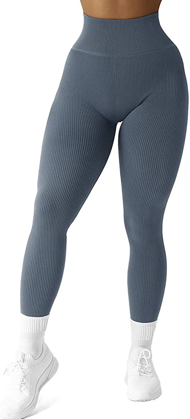 SUUKSESS Women Ribbed Seamless Leggings High Waisted Workout Gym Yoga Pants