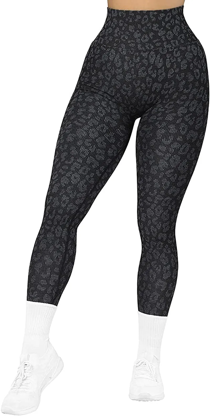 SUUKSESS Women Ribbed Seamless Leggings High Waisted Workout Gym Yoga Pants