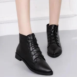 The Knight Ankle Lace-up Flat Shoes