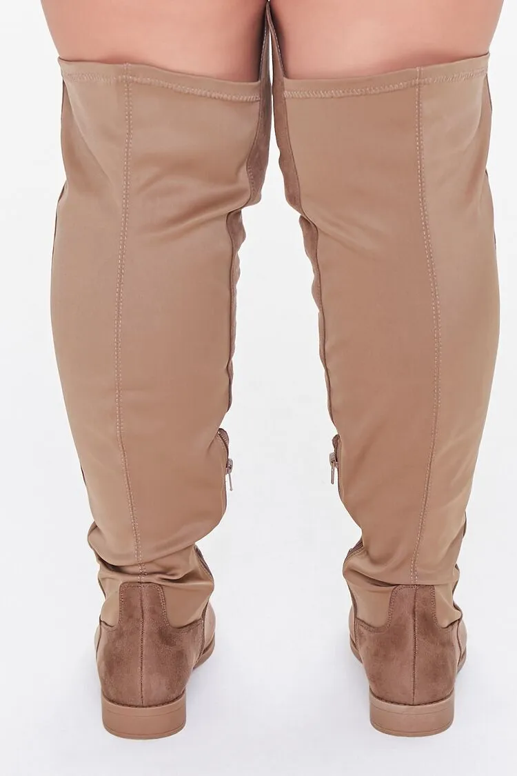 Thigh-High Faux Suede Boots (Wide)