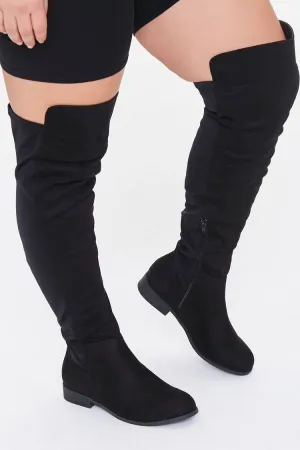 Thigh-High Faux Suede Boots (Wide)