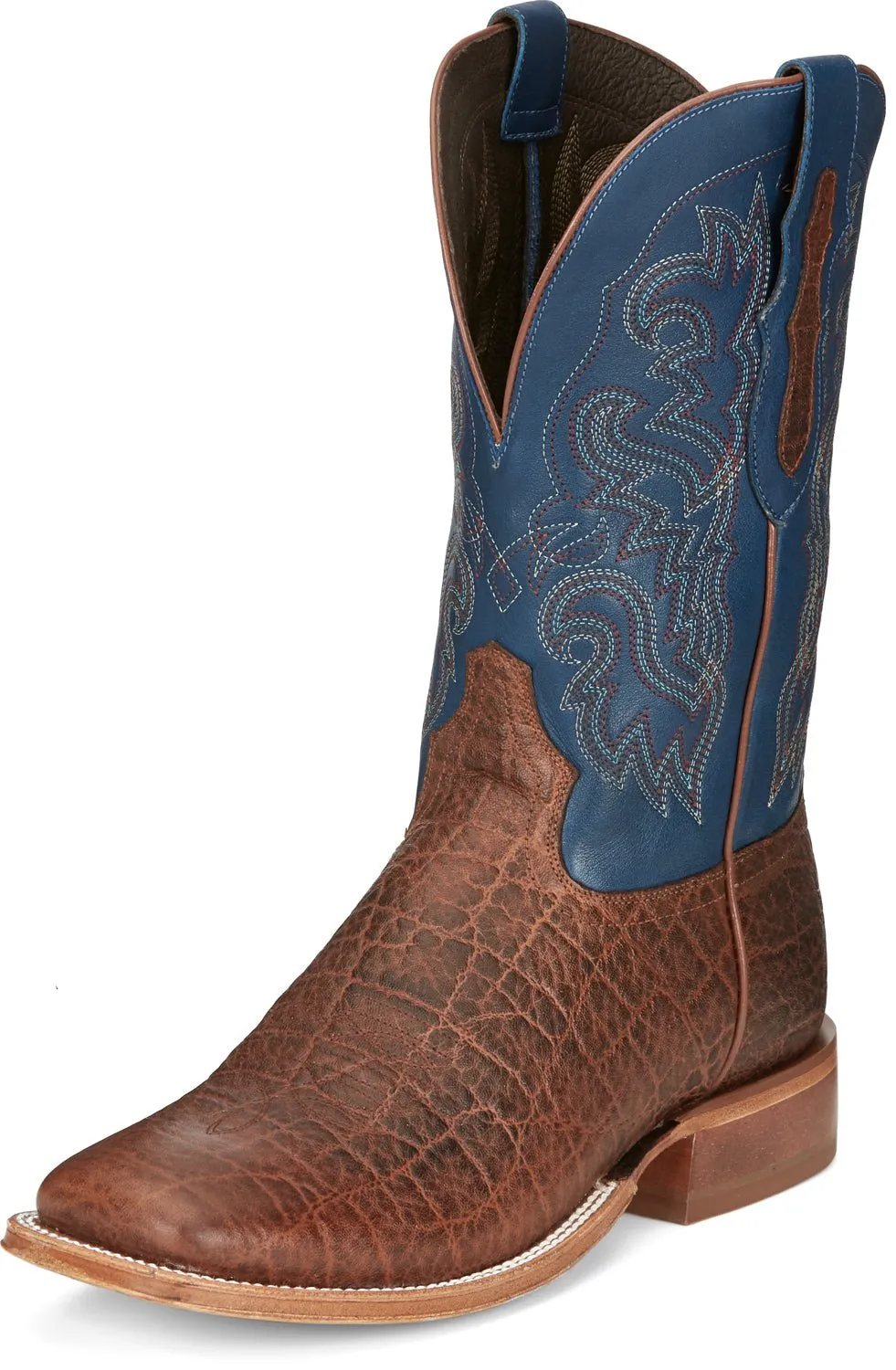 Tony Lama 11in Mens Blue Jinglebob Leather Cowboy Boots