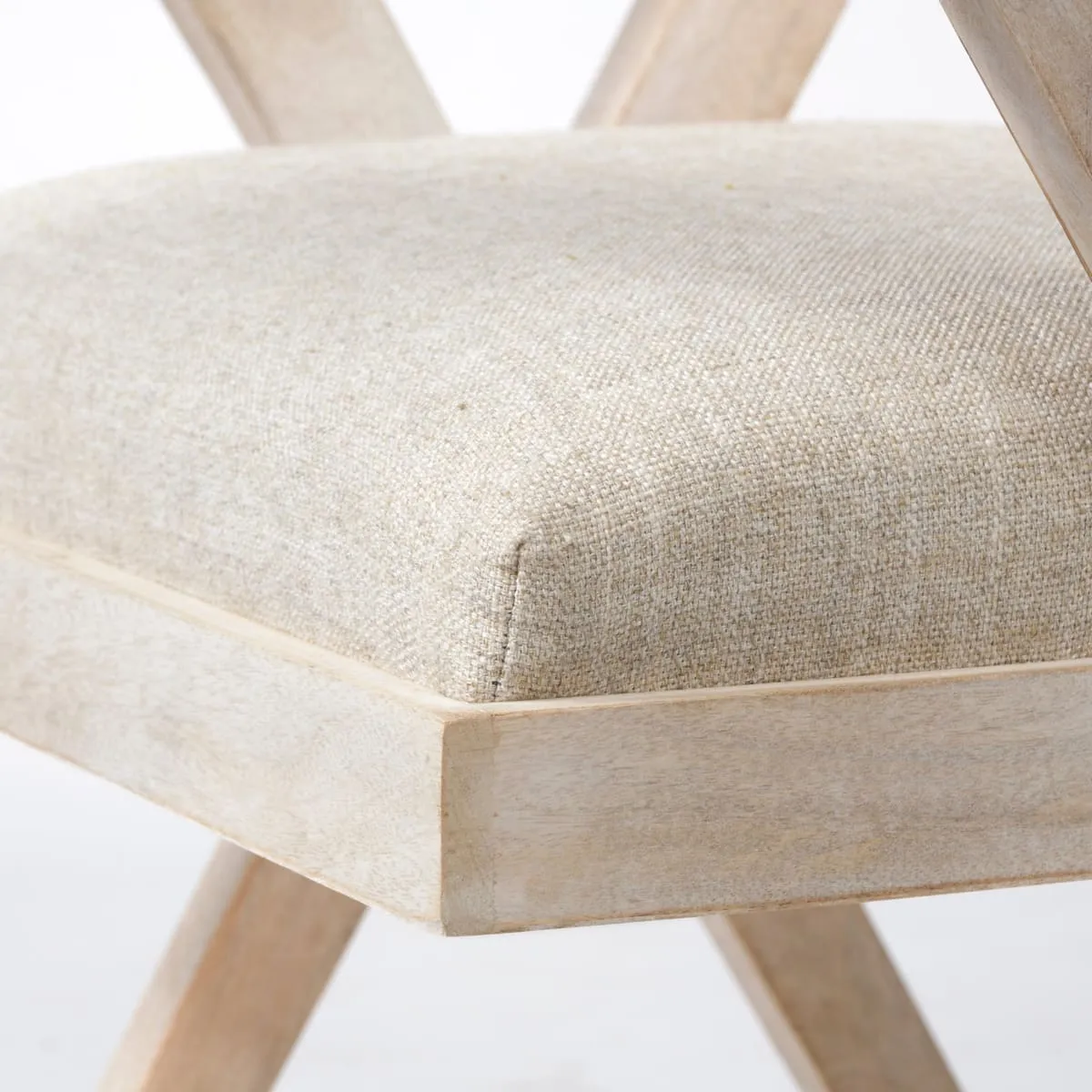 Topanga Dining Chair Cream Fabric | Blonde Wood