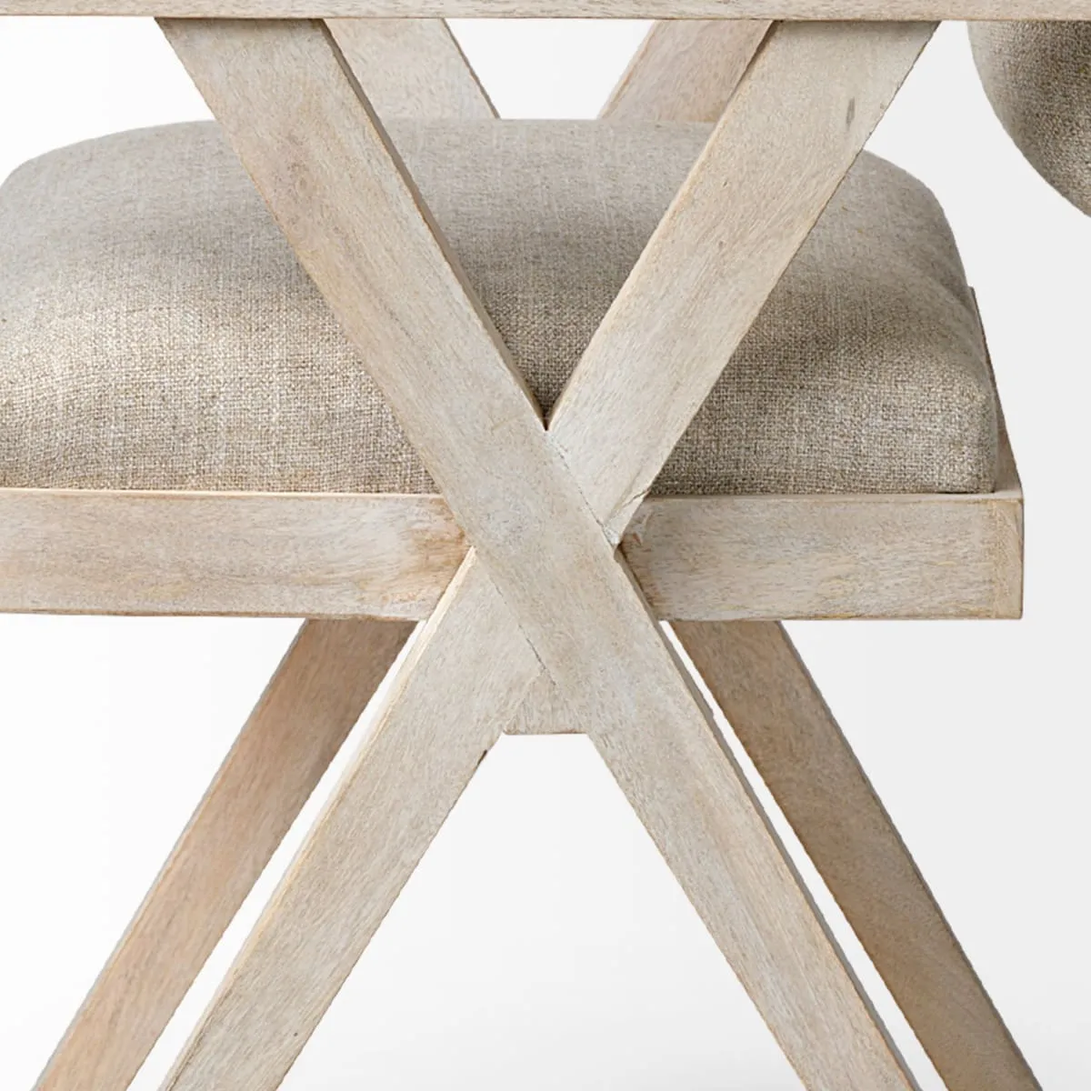 Topanga Dining Chair Cream Fabric | Blonde Wood