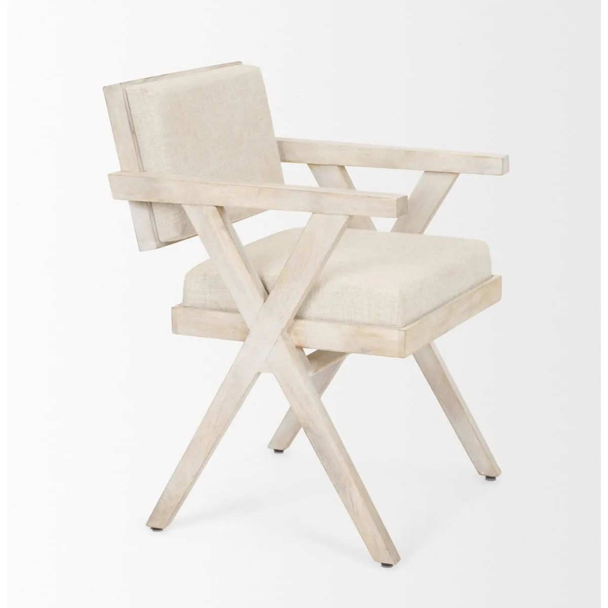 Topanga Dining Chair Cream Fabric | Blonde Wood