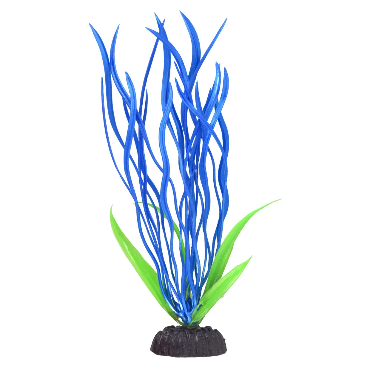 Underwater Treasures Pearl Finish Wave Val Double Blue Plastic Plant