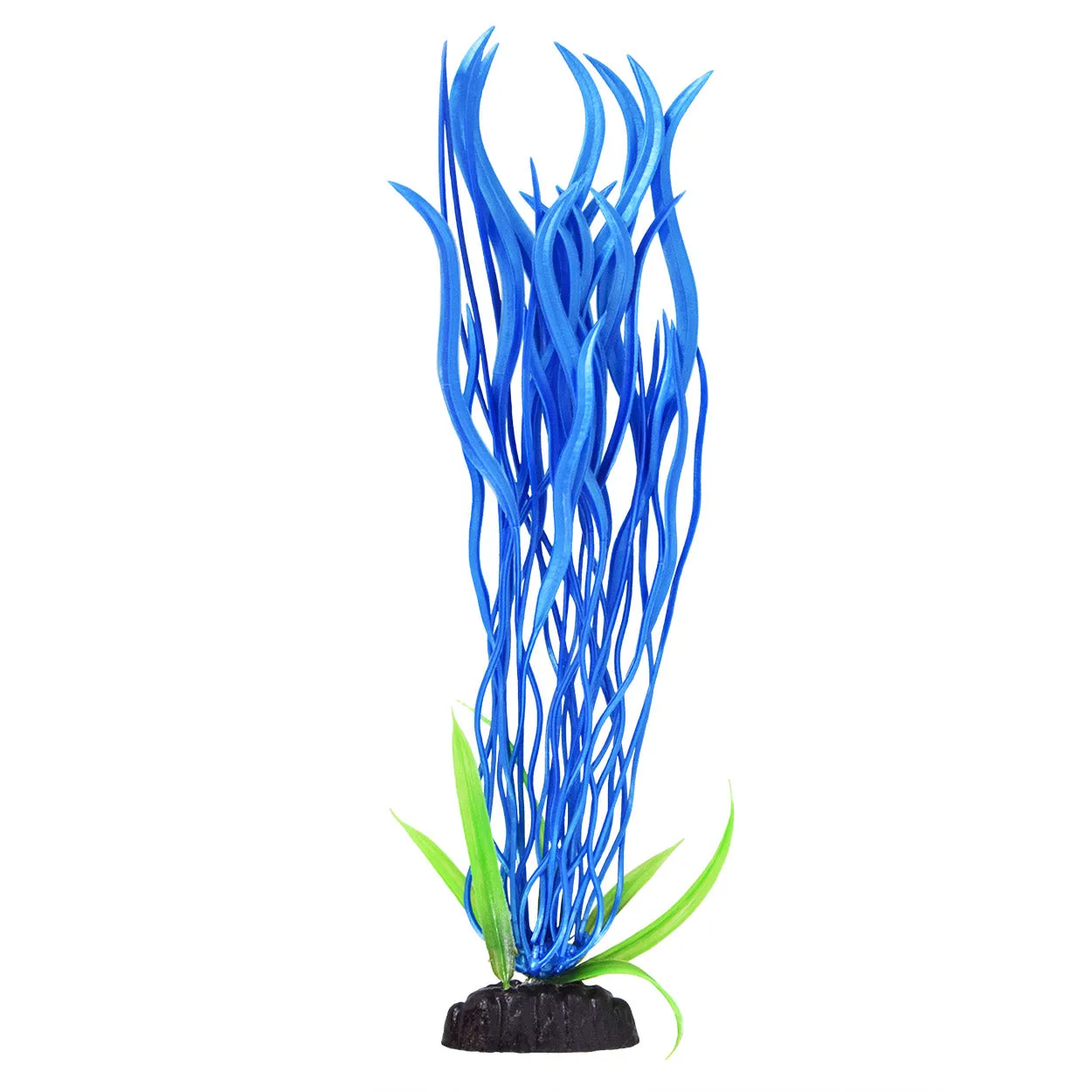 Underwater Treasures Pearl Finish Wave Val Double Blue Plastic Plant