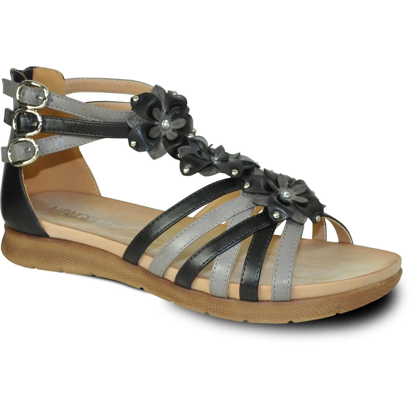 VANGELO Women Sandal LILA Flat Sandal Black