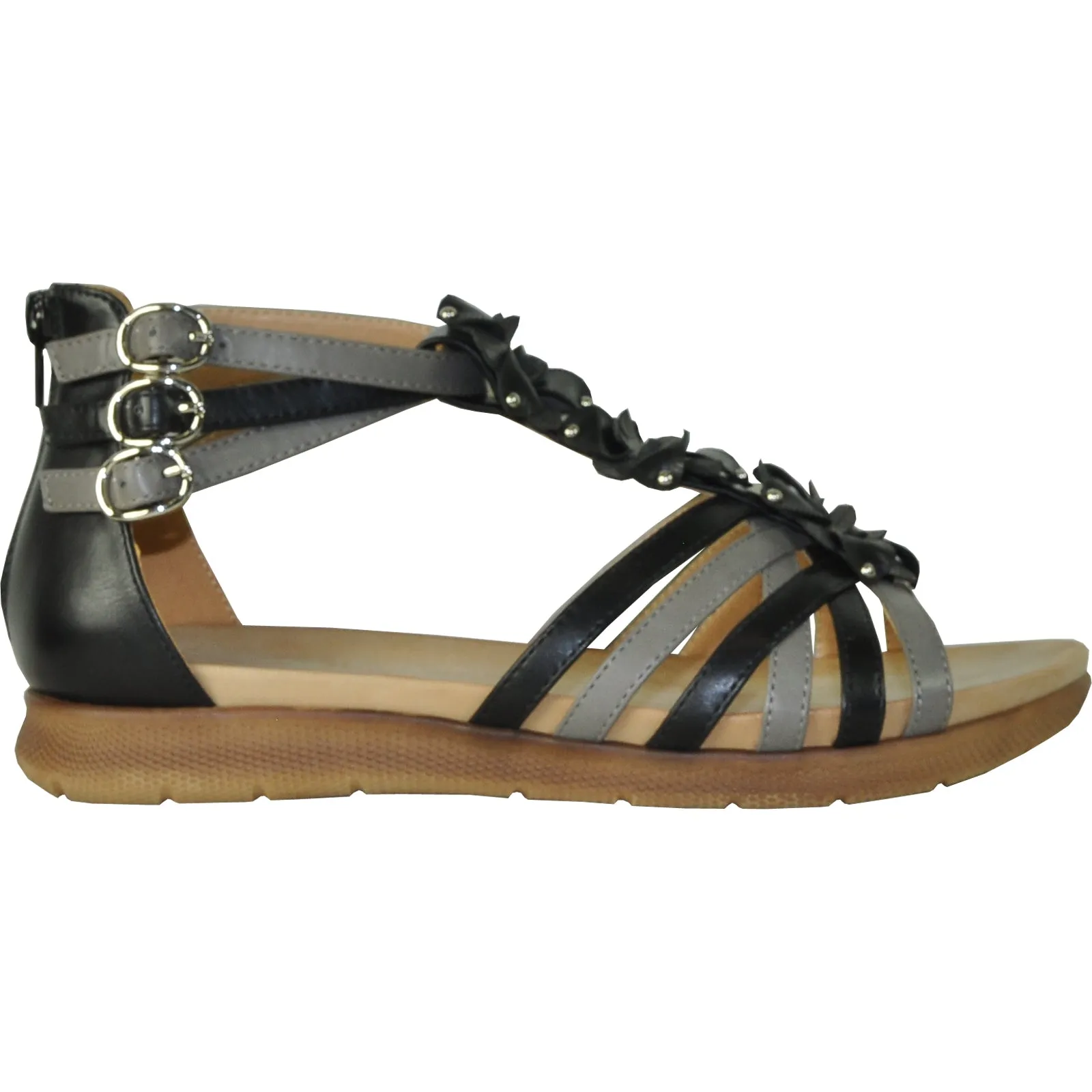VANGELO Women Sandal LILA Flat Sandal Black
