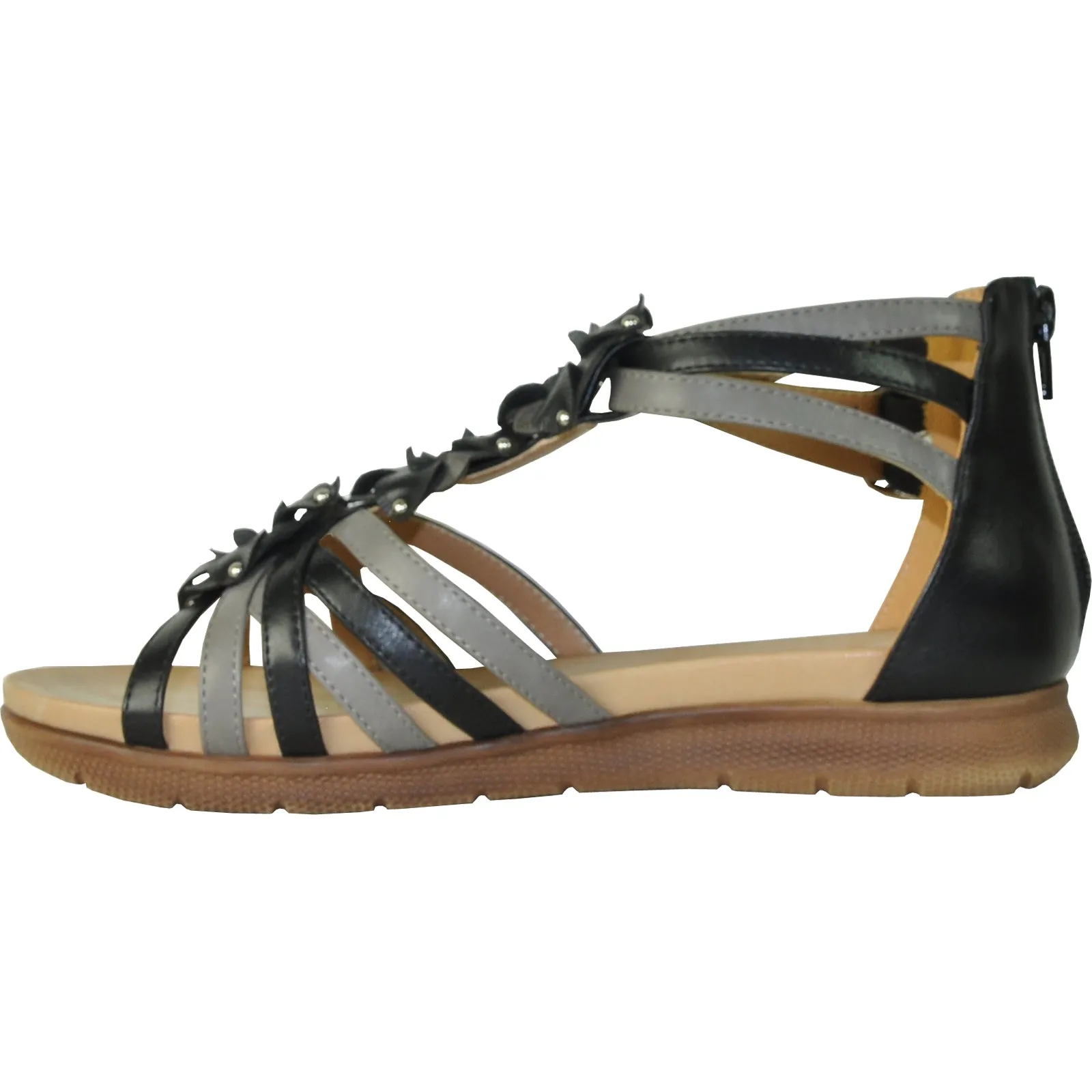 VANGELO Women Sandal LILA Flat Sandal Black