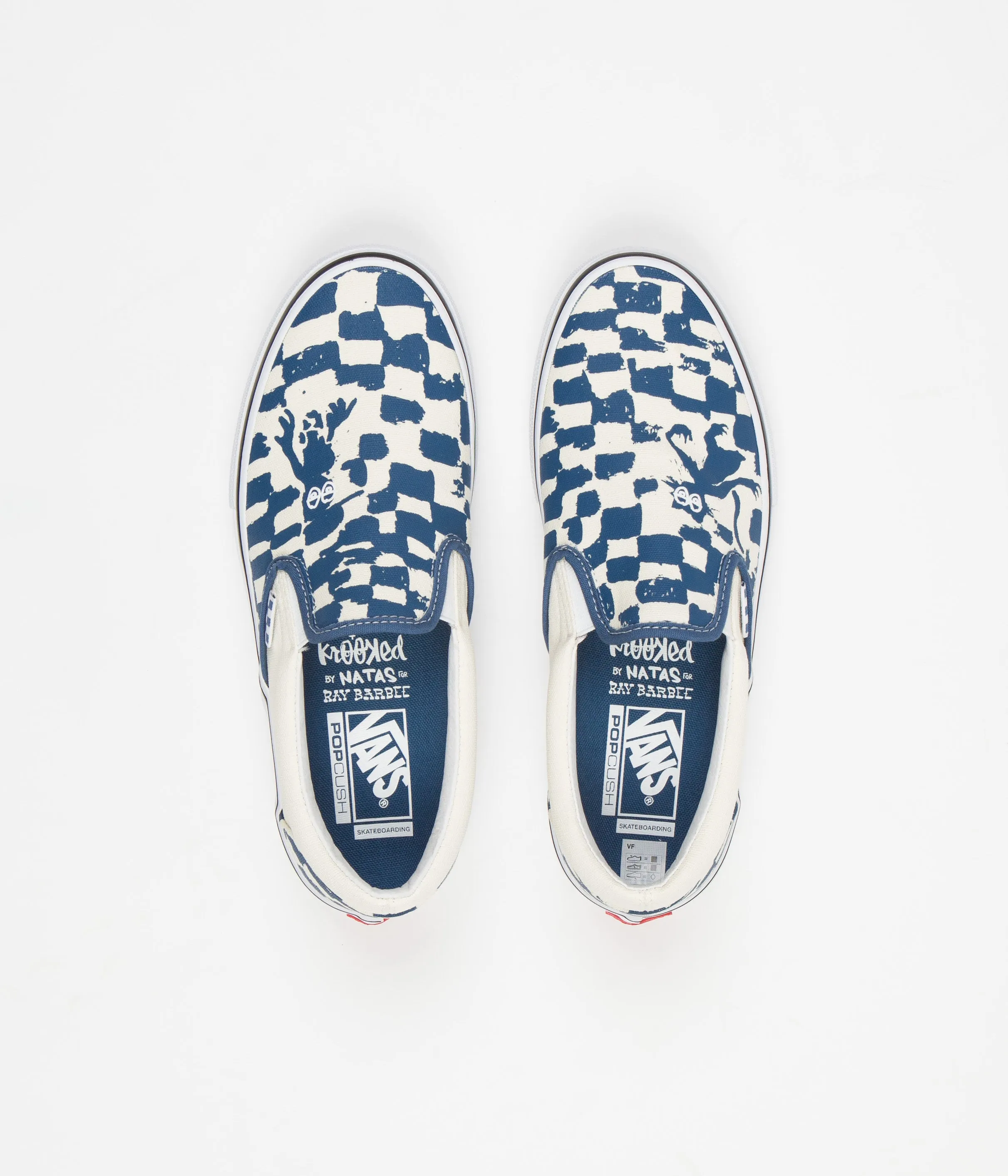 Vans Skate Slip-On VCU Shoes - (Krooked By Natas For Ray) Blue