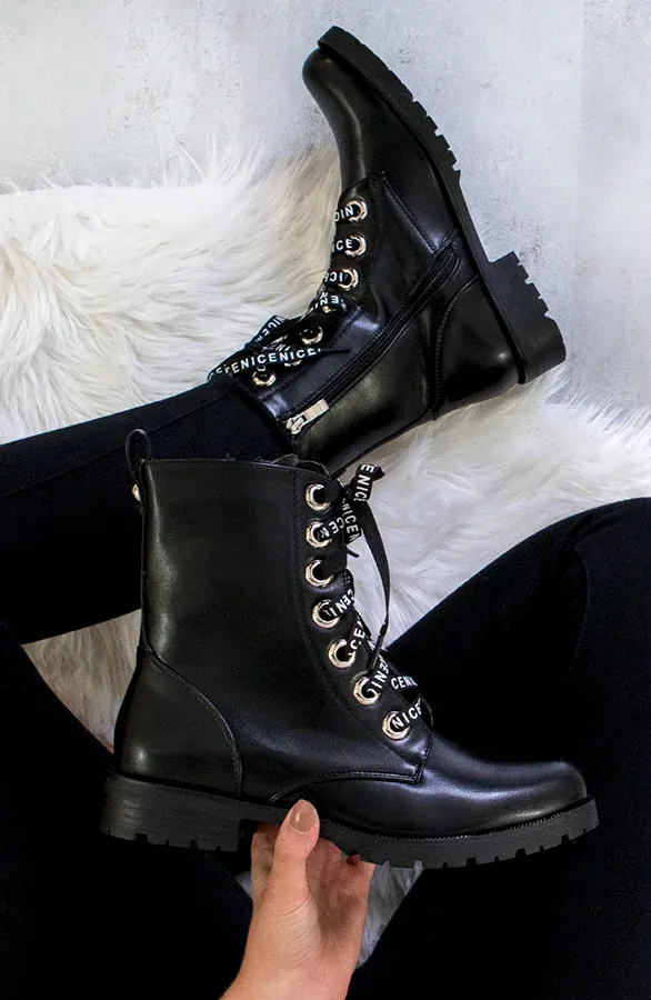 Veter Boots Dames Zwart