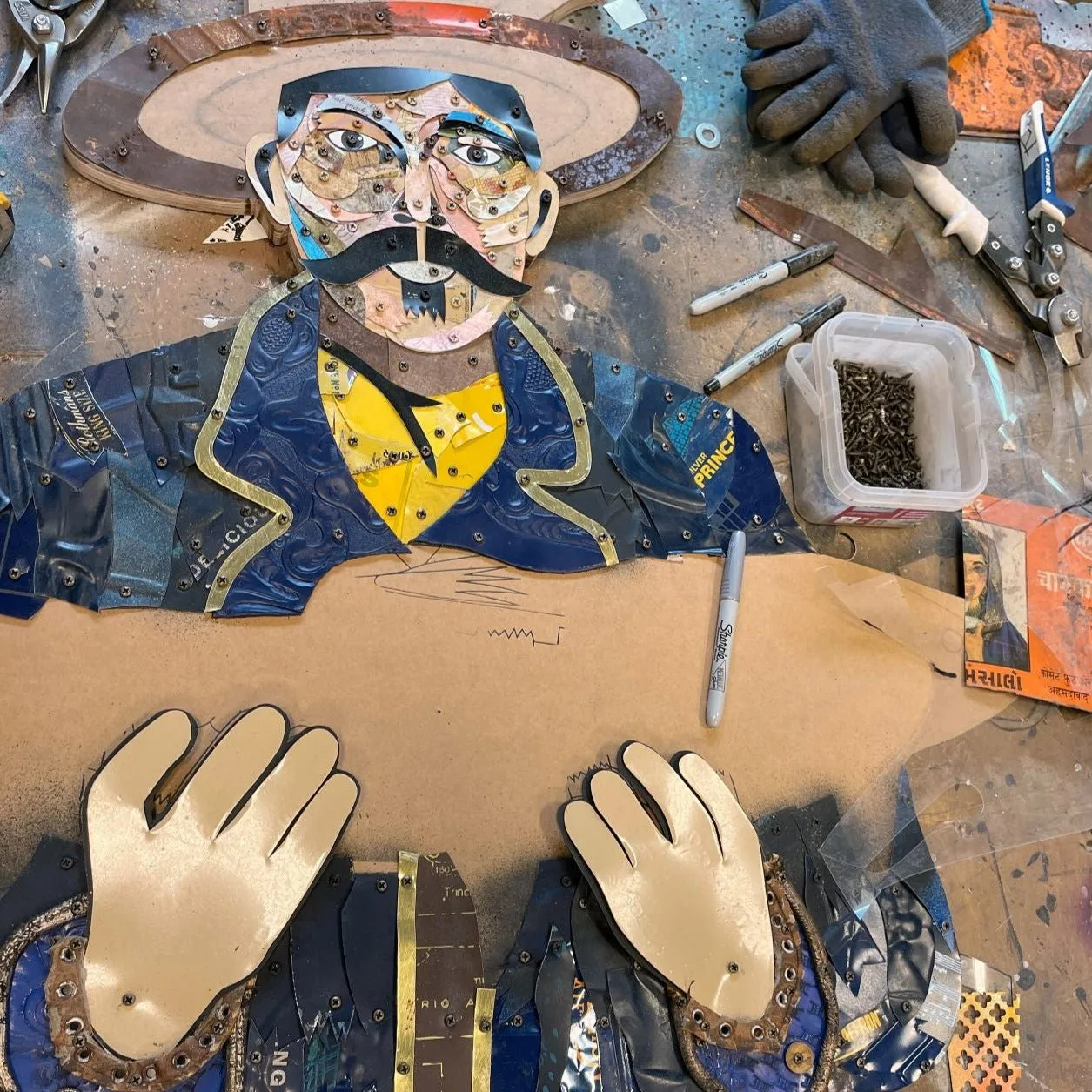 WASATCH GUIDE (INDIGO) original metal wall sculpture