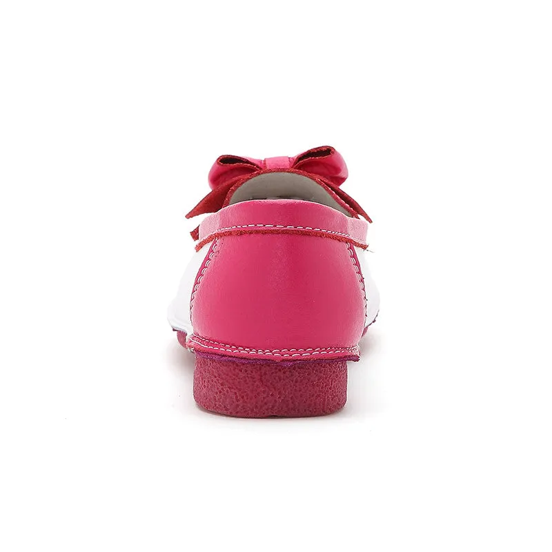 Women genuine leather shoes woman flat causal genuine leather loafer womens flats flexible boat shoes