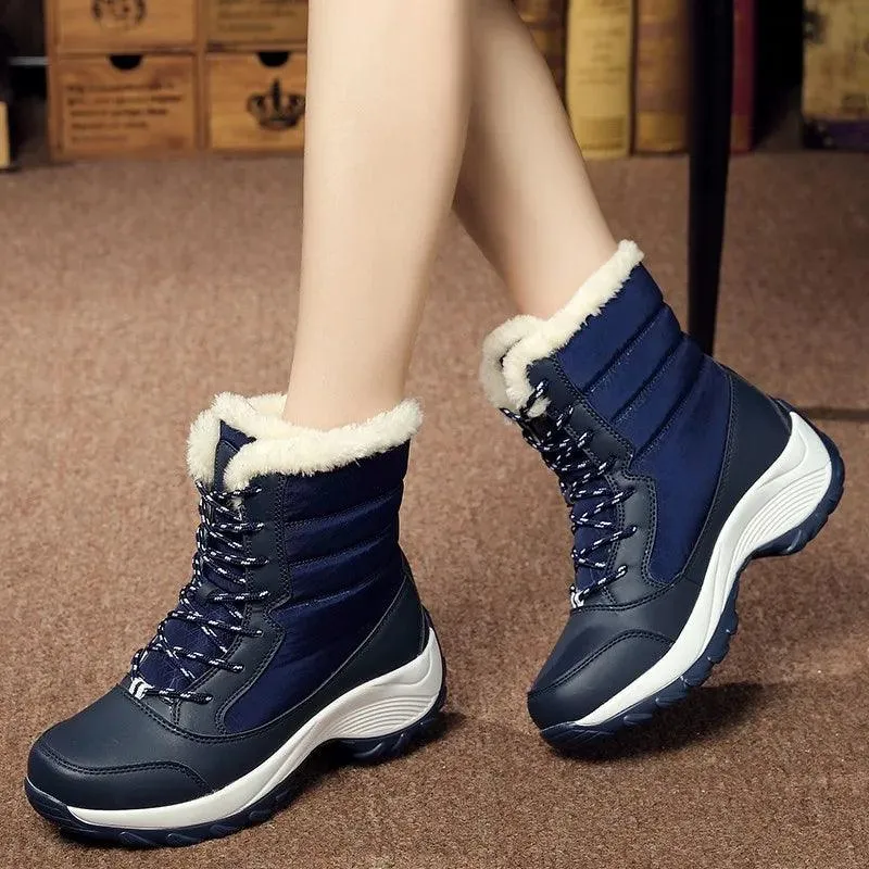 Women's Casual Shoes White Geometric Fashion Winter Boots XS1671