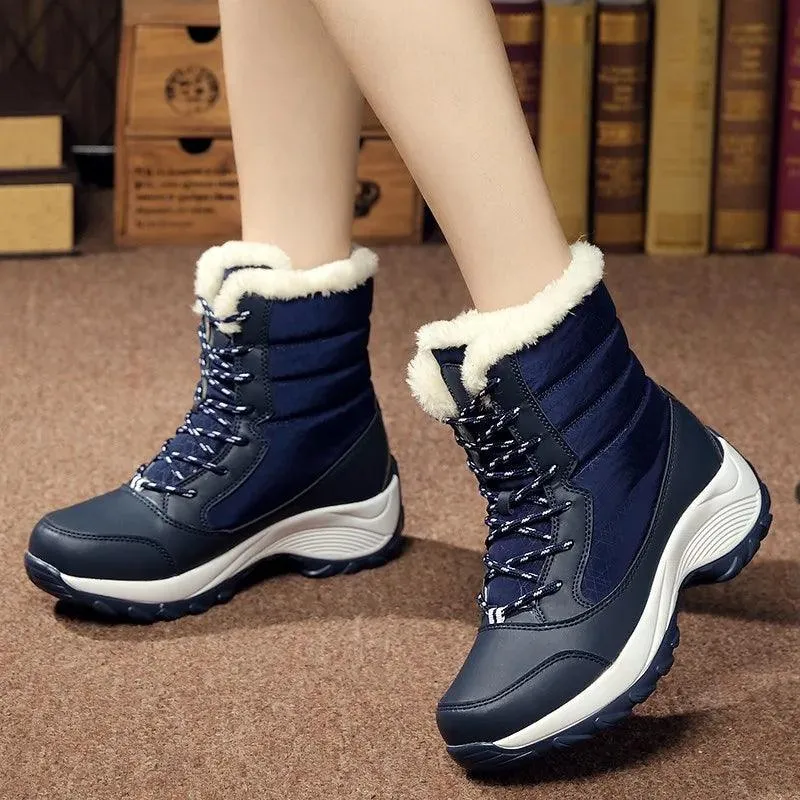 Women's Casual Shoes White Geometric Fashion Winter Boots XS1671